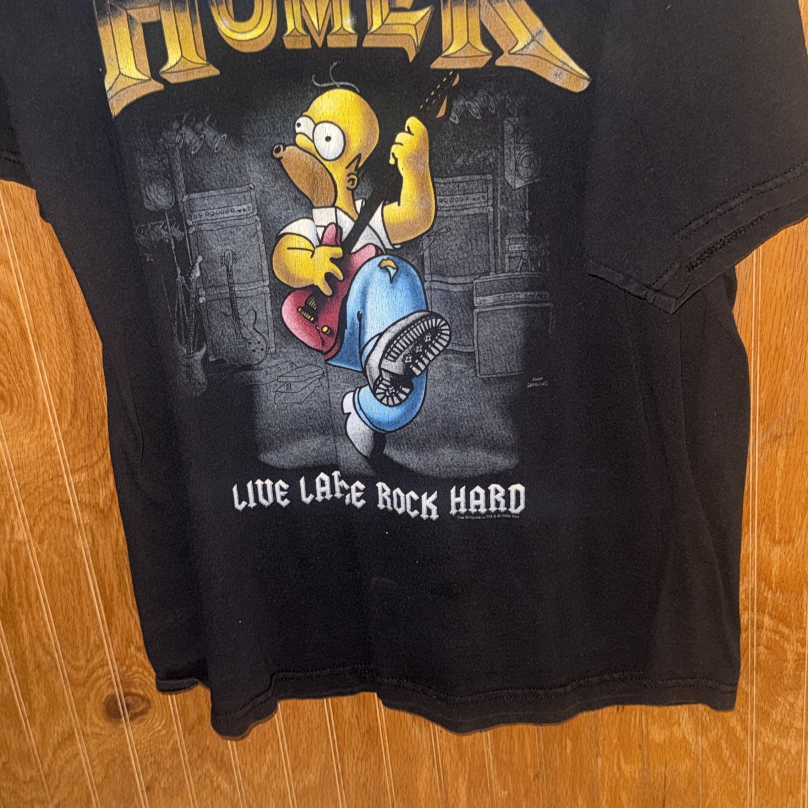 Adult T-shirt Homer From The Simpsons Character Print Size L Black Vintage