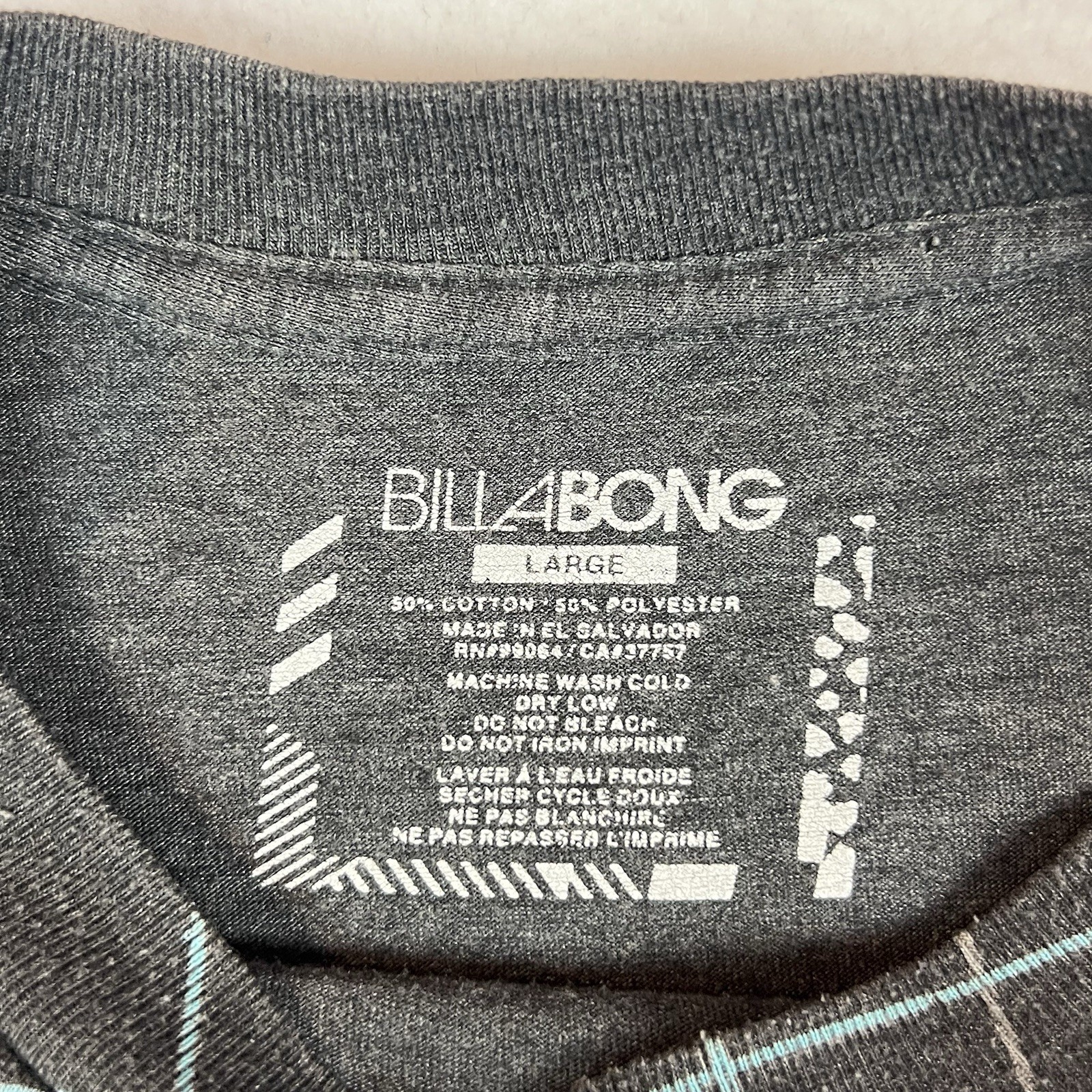 Billabong Shirt Men’s Large Grey Y2K Surf Skate Grunge Spell Out Tee