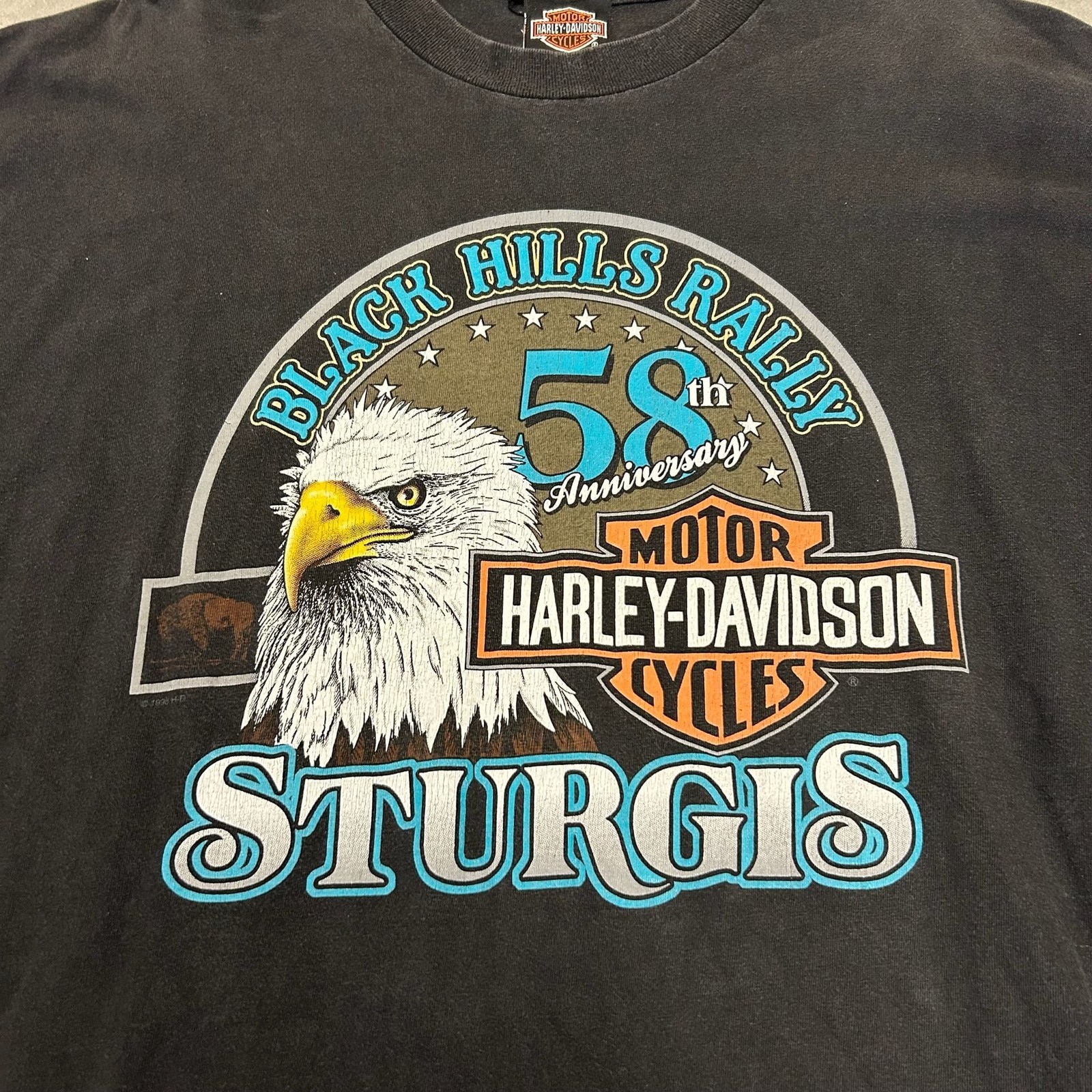 Vintage 1998 Harley-Davidson Sturgis 58th Anniversary Black Hills Rally T-Shirt