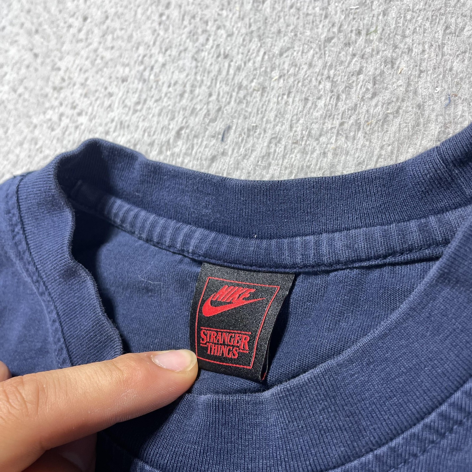 Nike Stranger Things Hawkins High School Shirt Mens Medium Blue Graphic Tee
