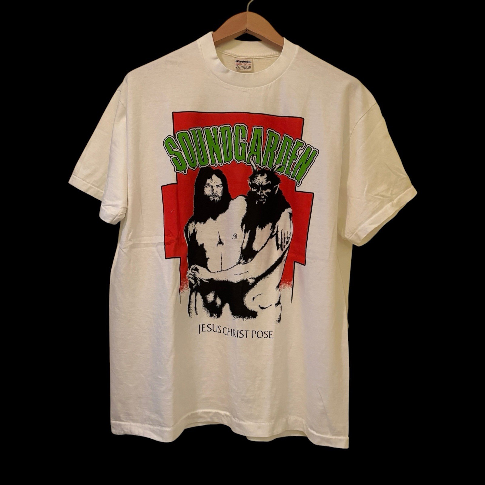 Vintage 1992 Soundgarden Jesus Christ Pose 90s Band RARE T-Shirt REPRINT XL