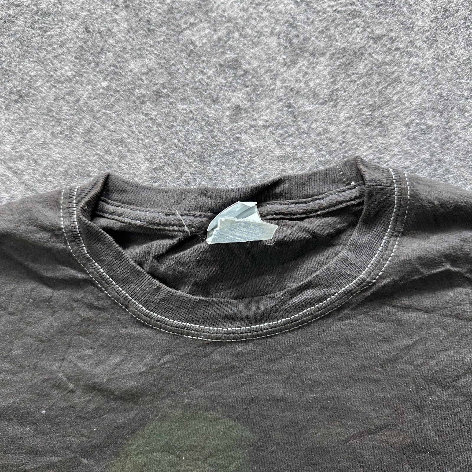 Port Company Shirt Mens M Black Crewneck T-Shirt Cotton Contrasting Trim