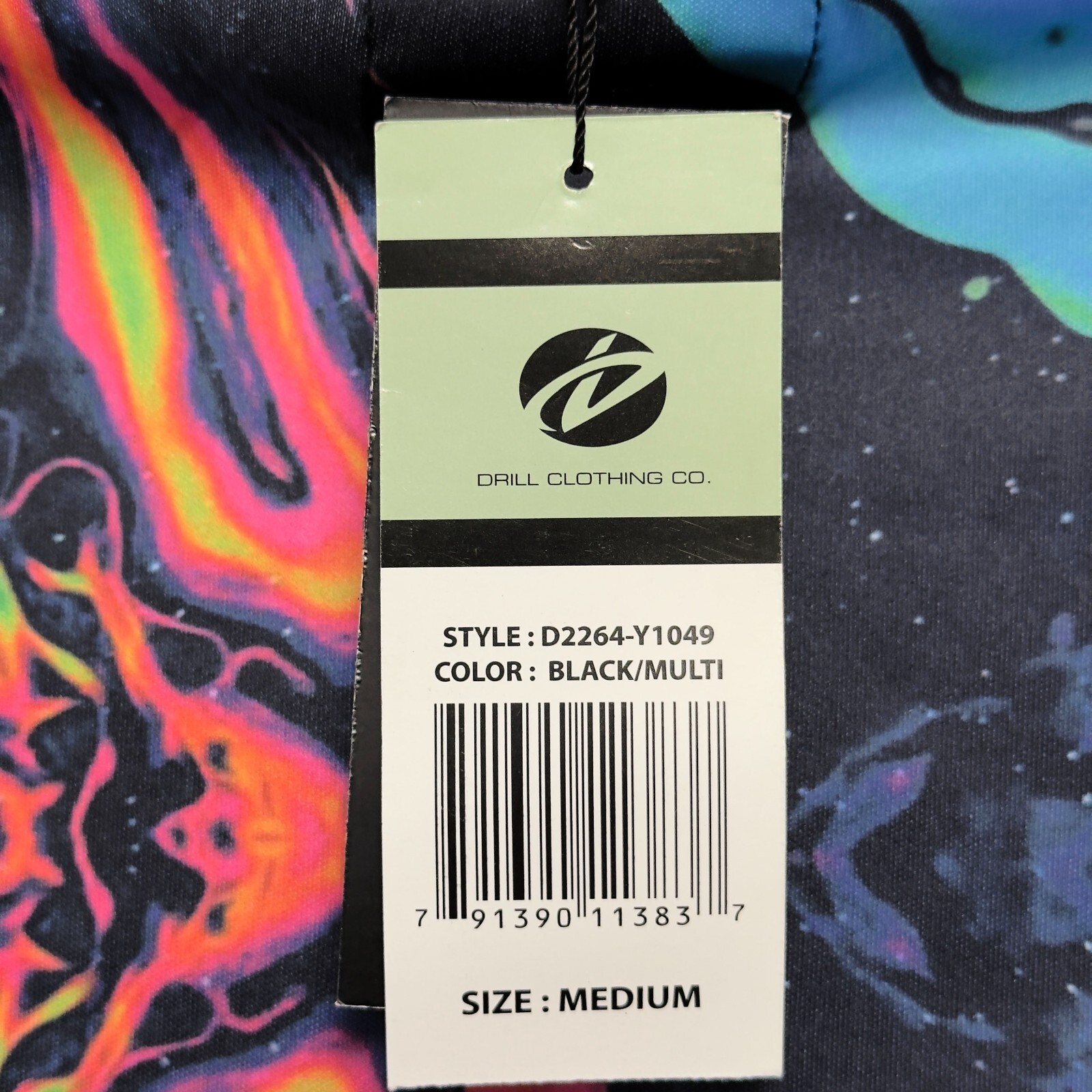 Super Shine Prints by Drill Vibrant Liquid Print Nylon T-shirt Top M Art To Wear