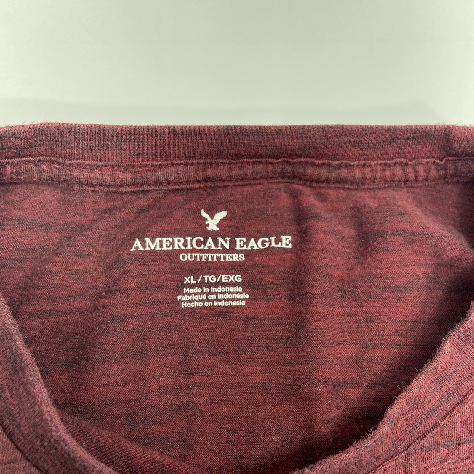 American Eagle Mens XL Heather Gray, Blue And Red Long Sleeve Tee Super Soft