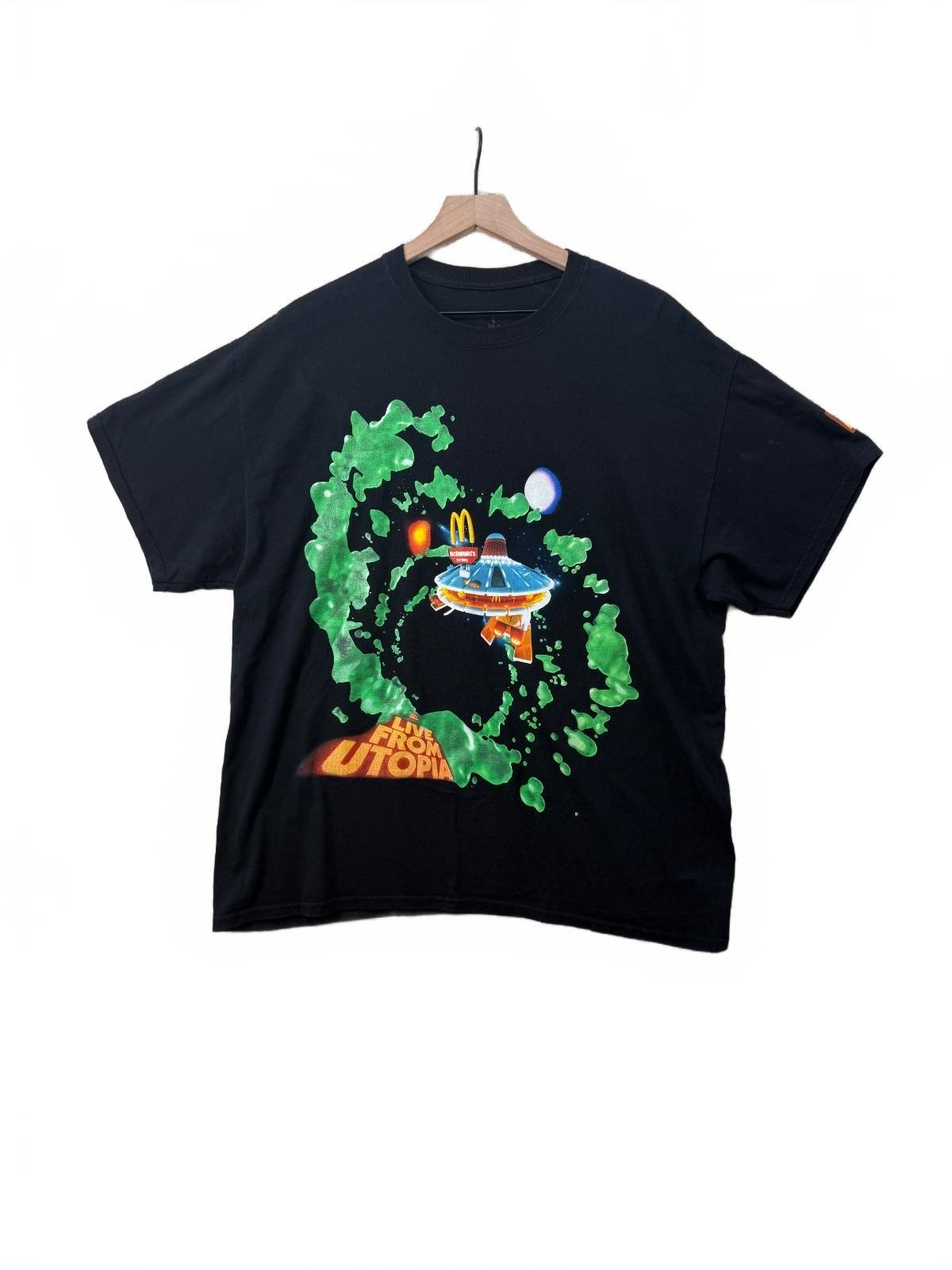 Cactus Jack x McDonald’s Live From Utopia Black Graphic T-Shirt Size L