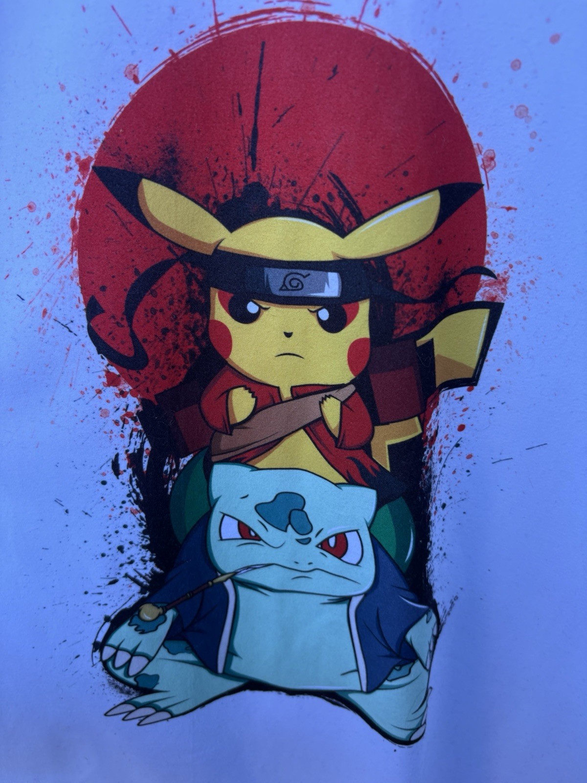 Pokemon Naruto Anime Graphic Tee Pikachu Ivysaur Size Missing Unisex Streetwear