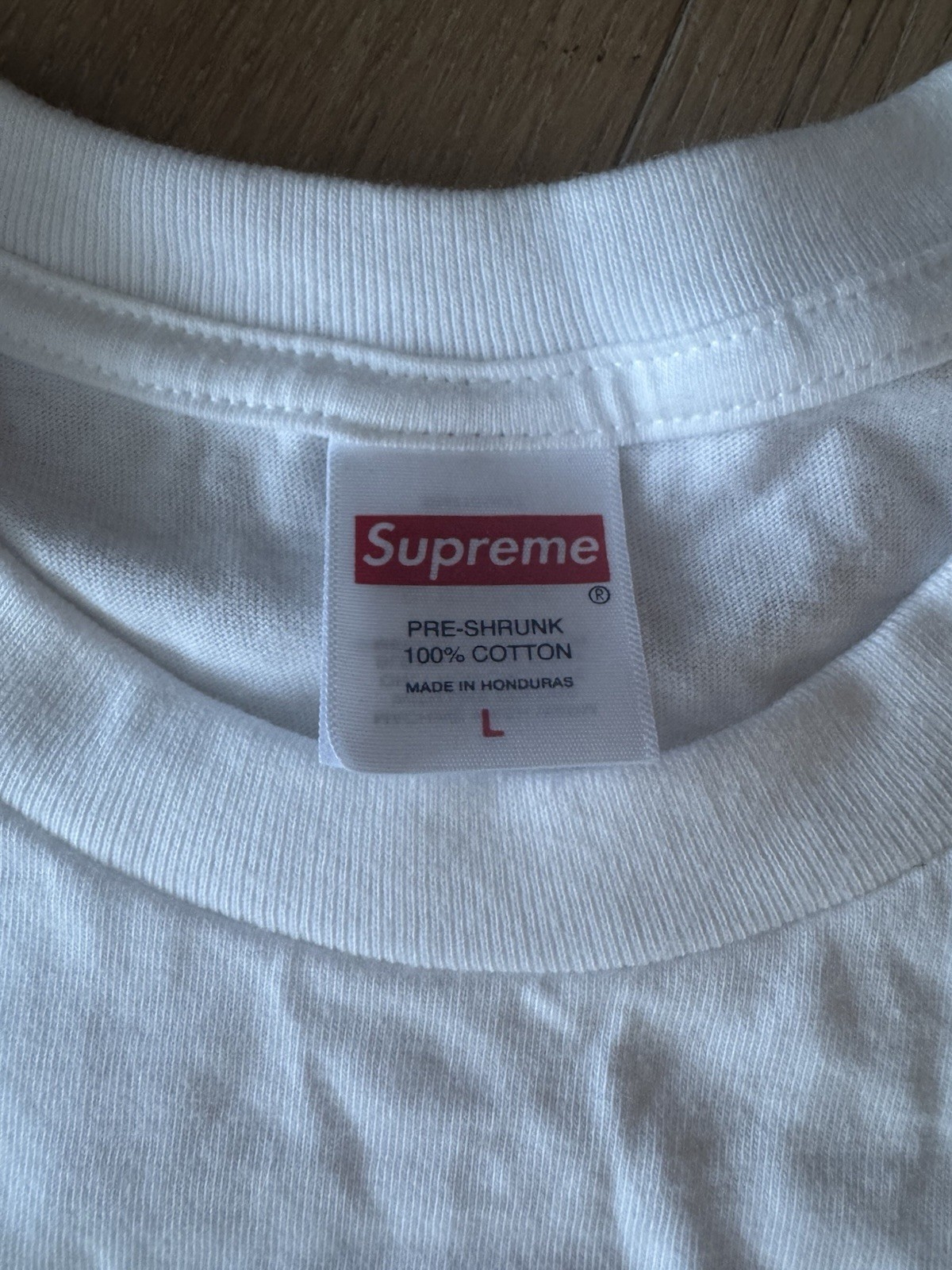 Classic Supreme “100% Hardcore” Box Logo Tee in white featuring the camouflage