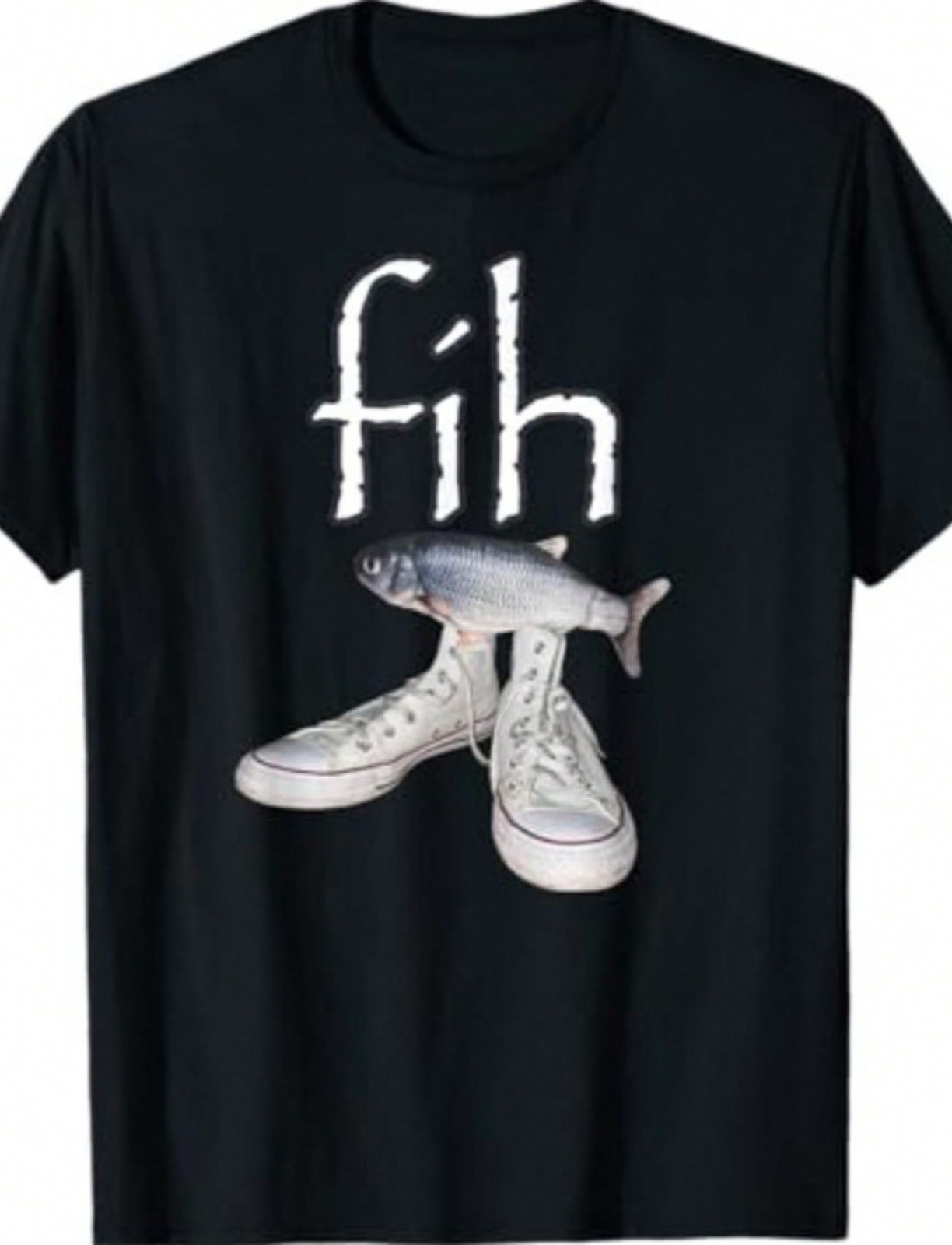 Fih Shoes Fish Funny Misspelled Fish Meme Fih Calling Humor T-Shirt