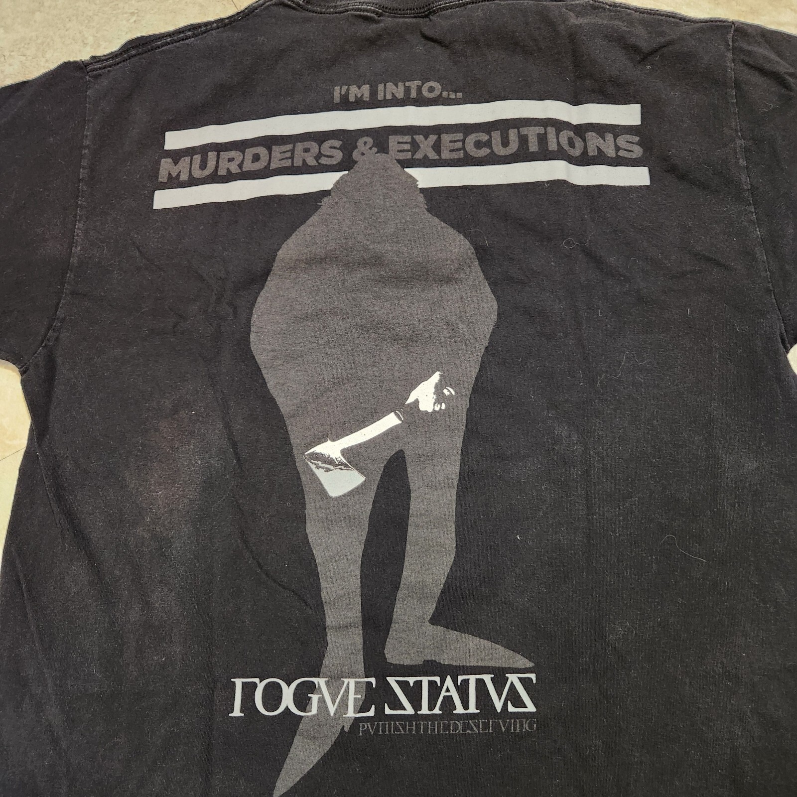 VTG Rogue Status Mens L Large Murders & Executions Double Sided Graphic T Shirt