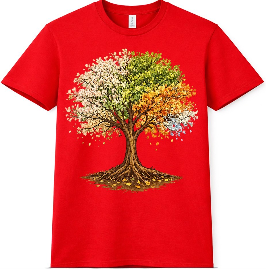 Tree Four Seasons T Shirt Spring Summer Fall Winter Nature Graphic Tee