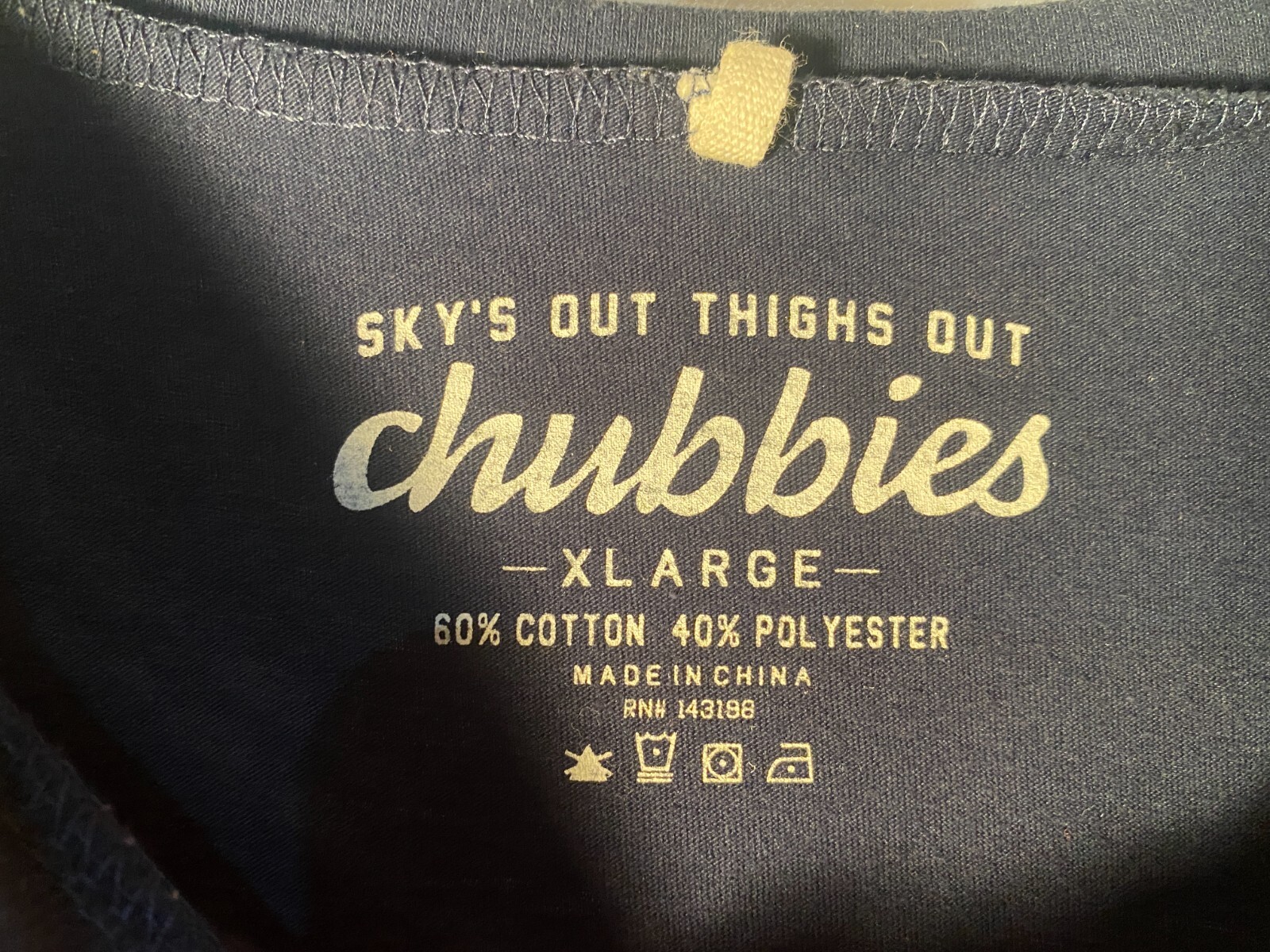 Chubbies “Welcome to the Weekend” Navy Short Sleeve T Shirt Men Size XL