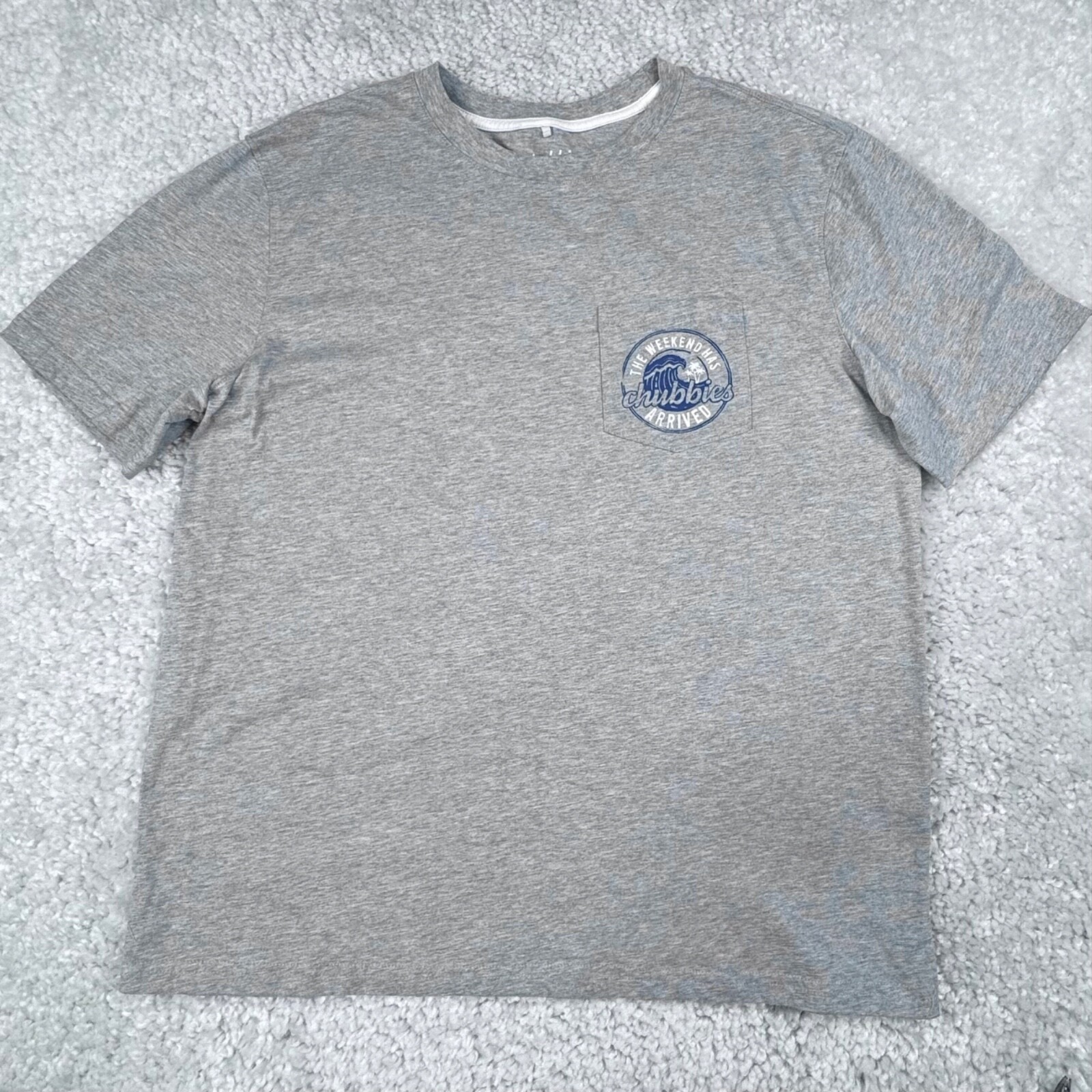 Chubbies The weekend Has Arrived Pocket Tee Gray Mens XL