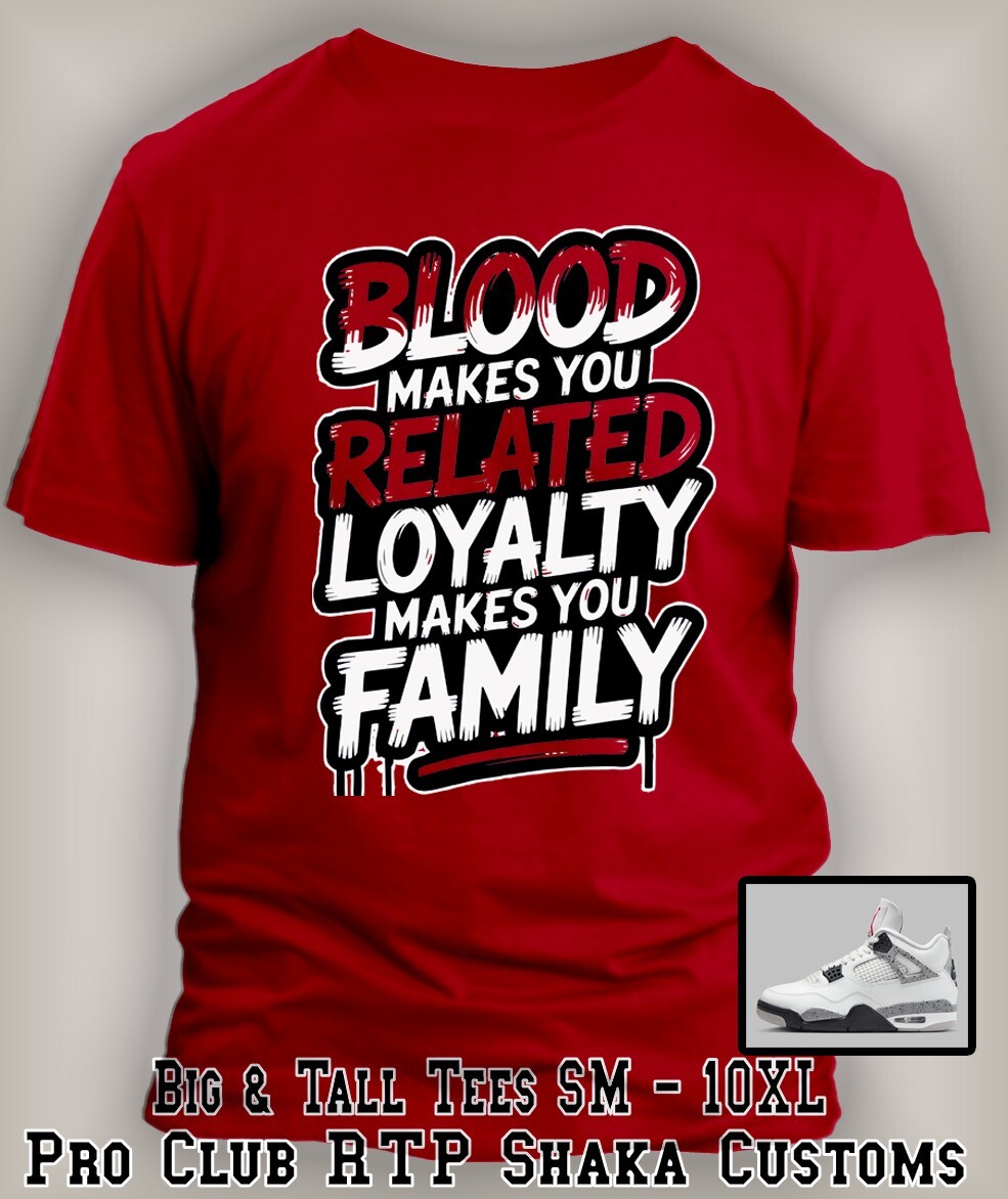 Men 8XL Big Tall Blood Makes Your Related Sneaker Tee Shirt Greystone Streetwear