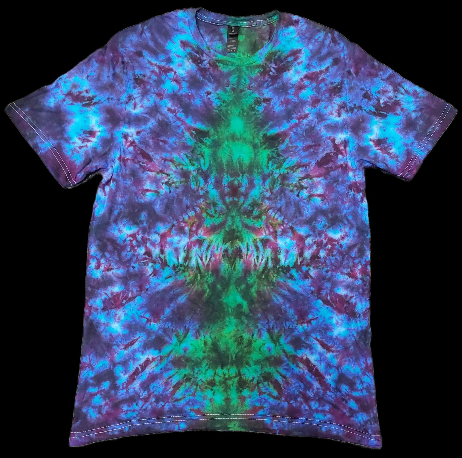 Purple Green Totem festival tie dye t shirt sizes S-5XL