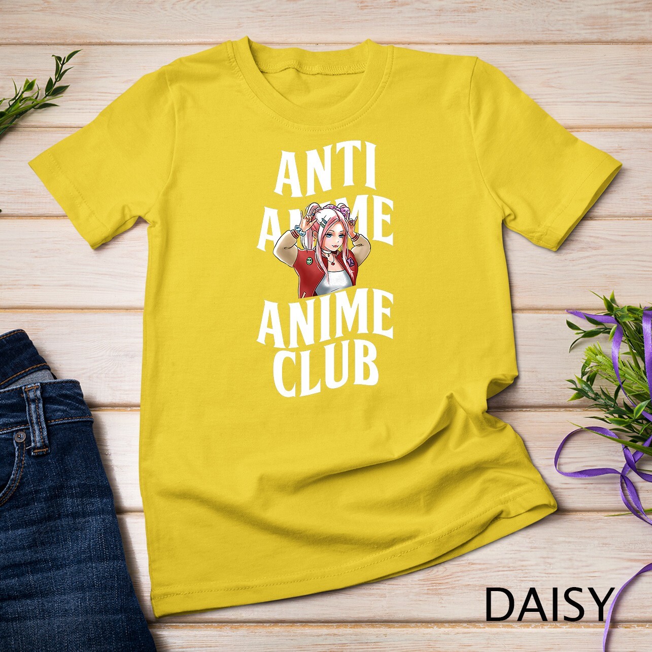 Anti Anime Club Kawaii Manga Otaku Japanese Art Cosplaying Unisex T-shirt