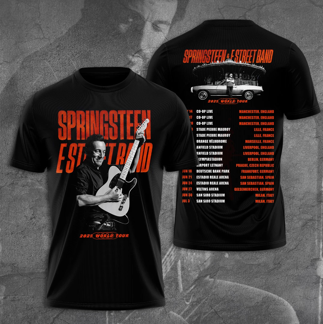 Bruce Springsteen & E Street Band 2025 World Tour 3D T-Shirt BG002