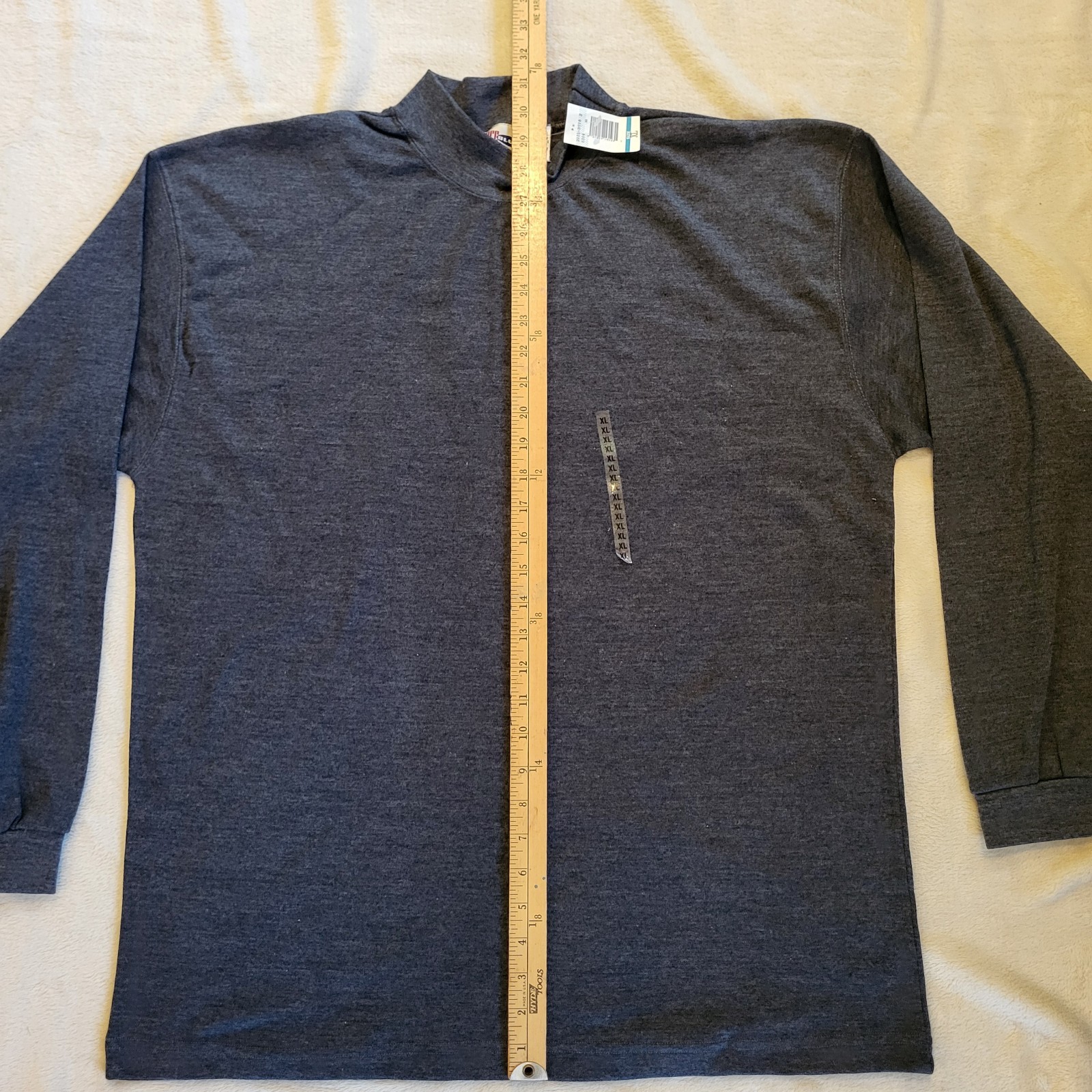 Vintage BCC Blues Navy Blue Long Sleeve T-Shirt, XL, High Neck, Cuff Sleeves