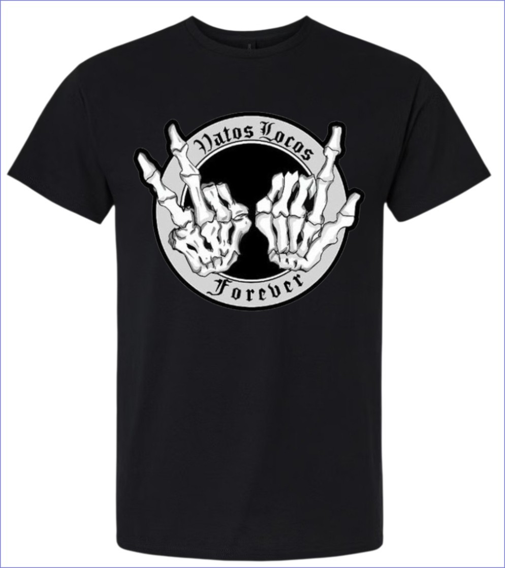Vatos Locos Forever T-shirt Men’s or Youth Small to 5X-Large Black Style 4