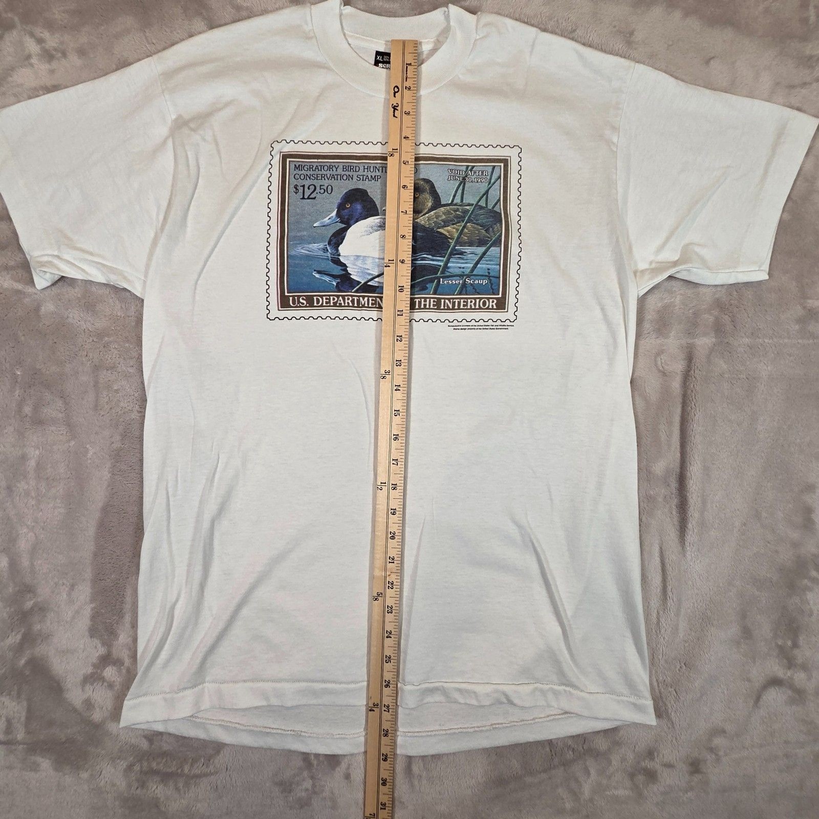 Vintage 90s Screen Stars Duck Stamp T Shirt XL USA Single Stitch Graphic Tee