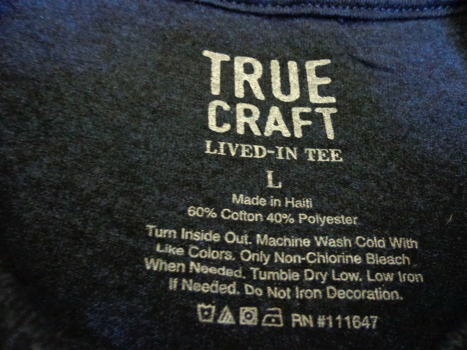True Craft ‘SOUTHERN’ Heather Blue T-Shirt Size Large