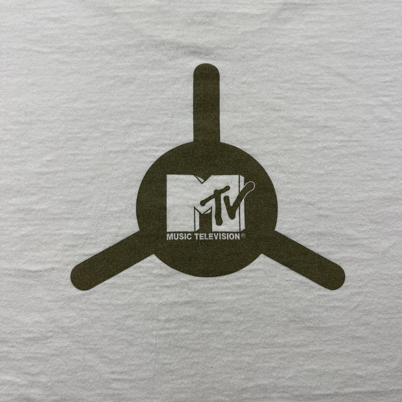 Vintage MTV T-Shirt Mens XL White Music Television Logo Video Promo Hip Hop 90s