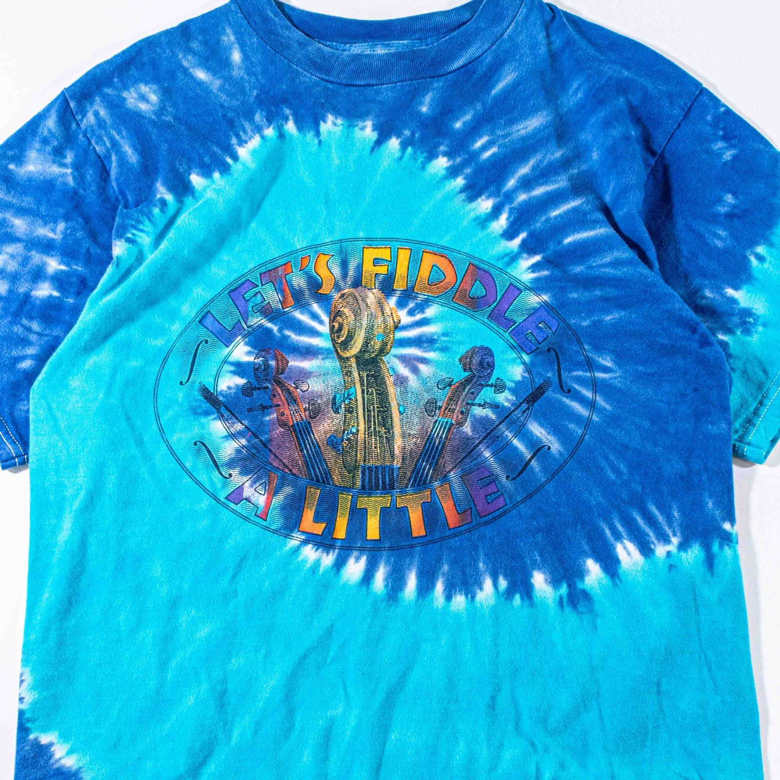 Vintage Bluegrass Festival Shirt Medium Tie Dye Lets Fiddle A Little 2001 Y2K