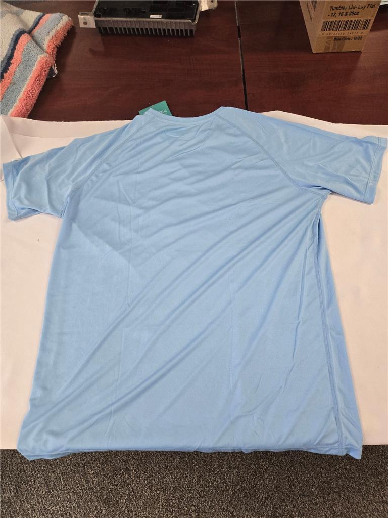 = Willit Men UPF 50+ Fishing Shirt Short Sleeve Light Blue Polyester NEW