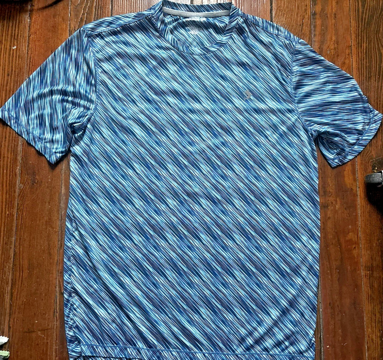 REEL LEGENDS Mens Sz Medium Reel-Tec T-shirt Cool Easy Care Blue, VGUC