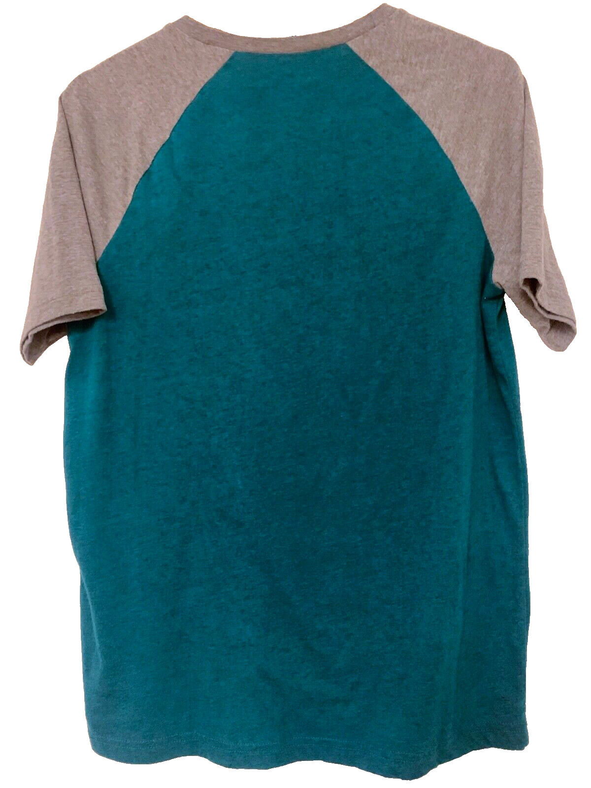 American Eagle Shirt Mens Small Jersey Raglan Crew Neck Short Sleeve Teal & Gray