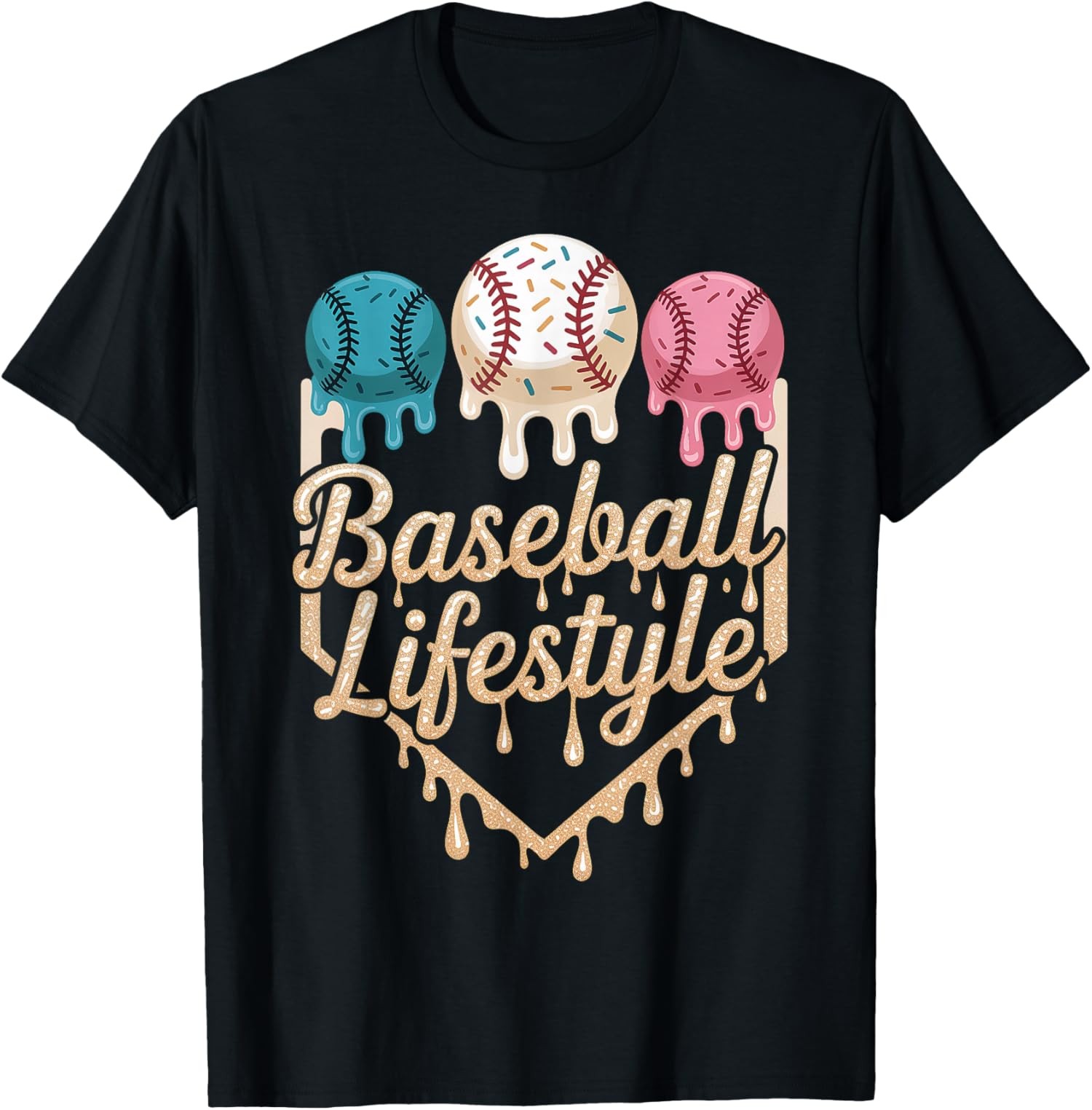 Baseball Lifestyle Youth Drip Cream Style Unisex T-Shirt
