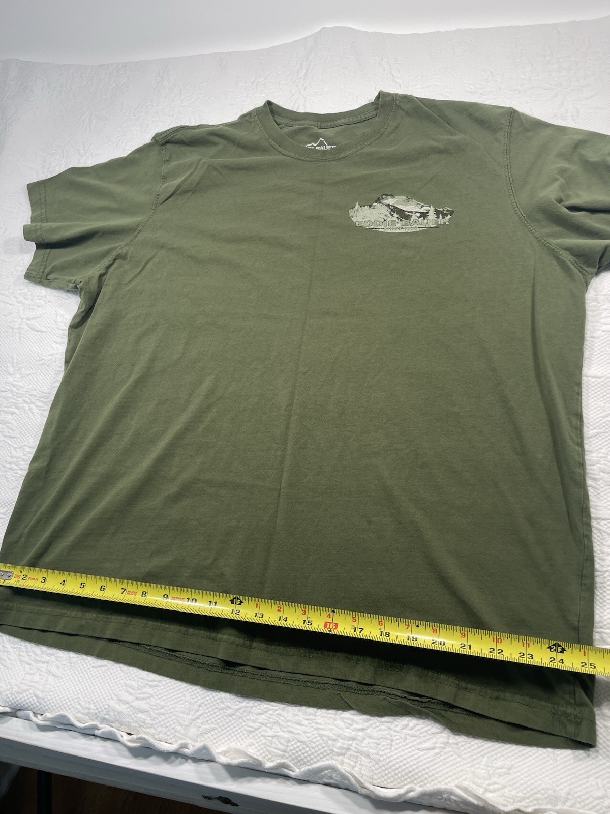 Eddie Bauer Men’s Green Graphic Logo Knit Crew Neck Short Sleeve XXL T-Shirt