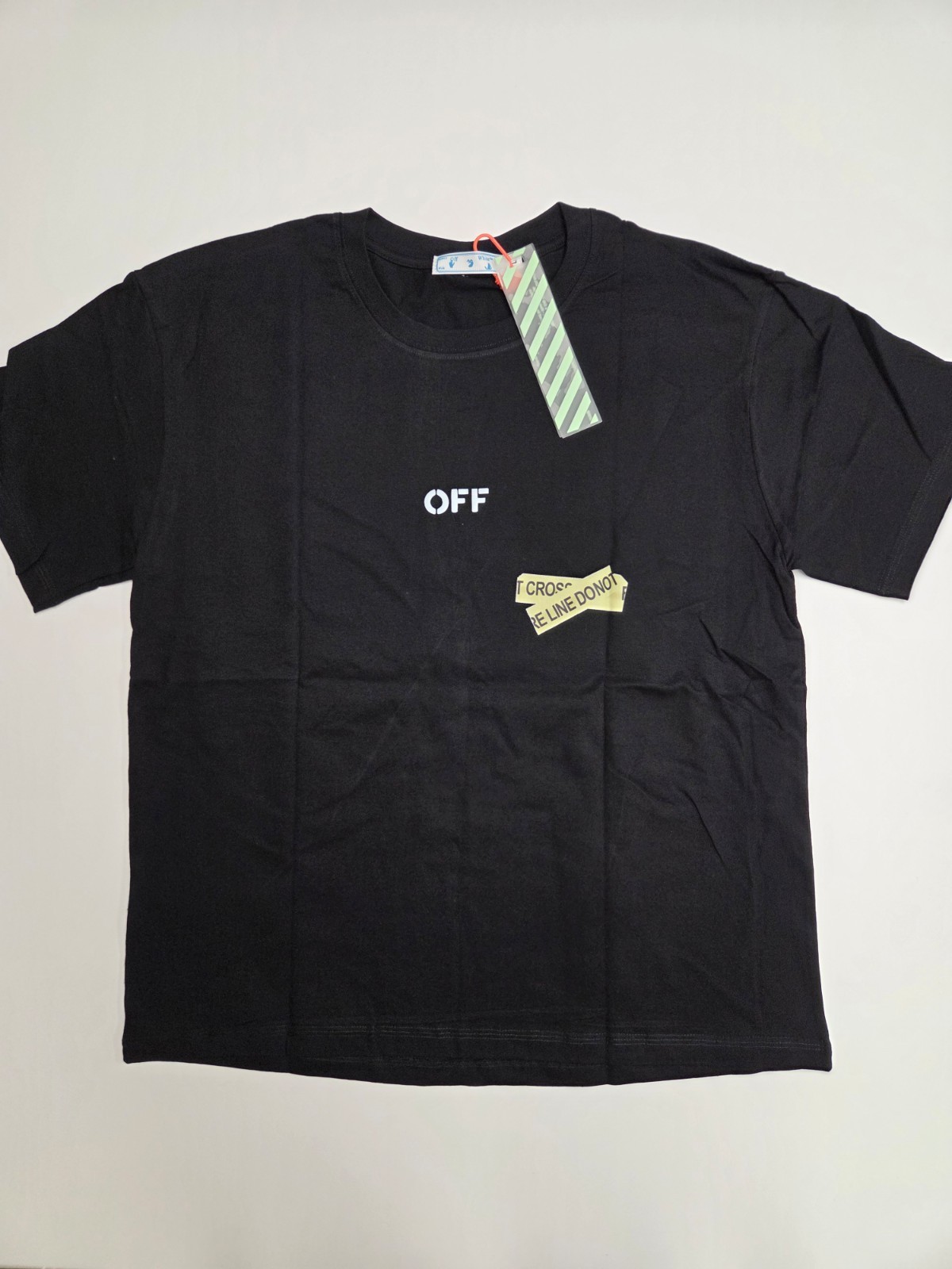 Off Wht Do Not Cross Temperature Black T-Shirt Regular Fit S/M/L/XL T41