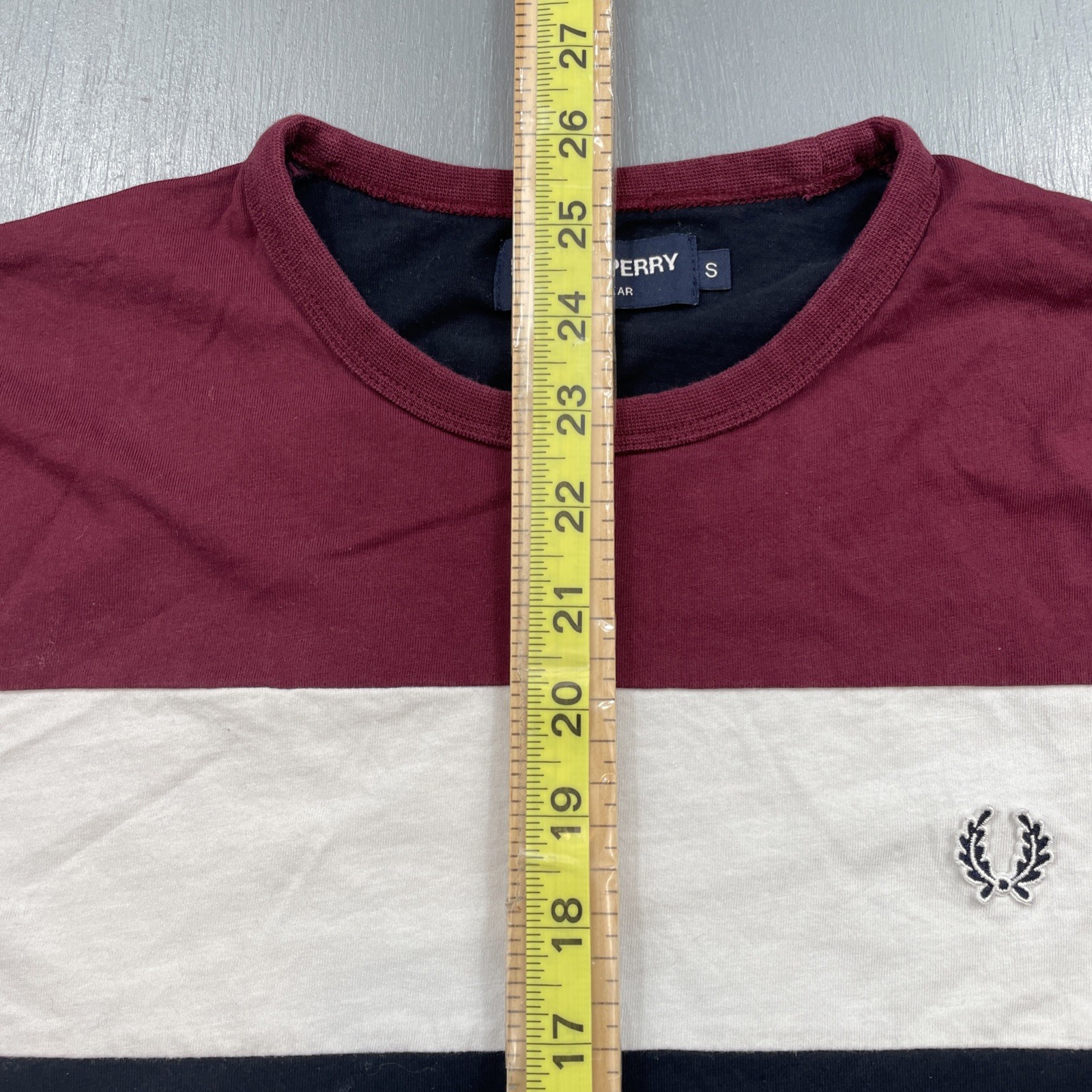 Fred Perry Sportswear Shirt Mens Small Crewneck Tee Colorblock Striped Blokecore