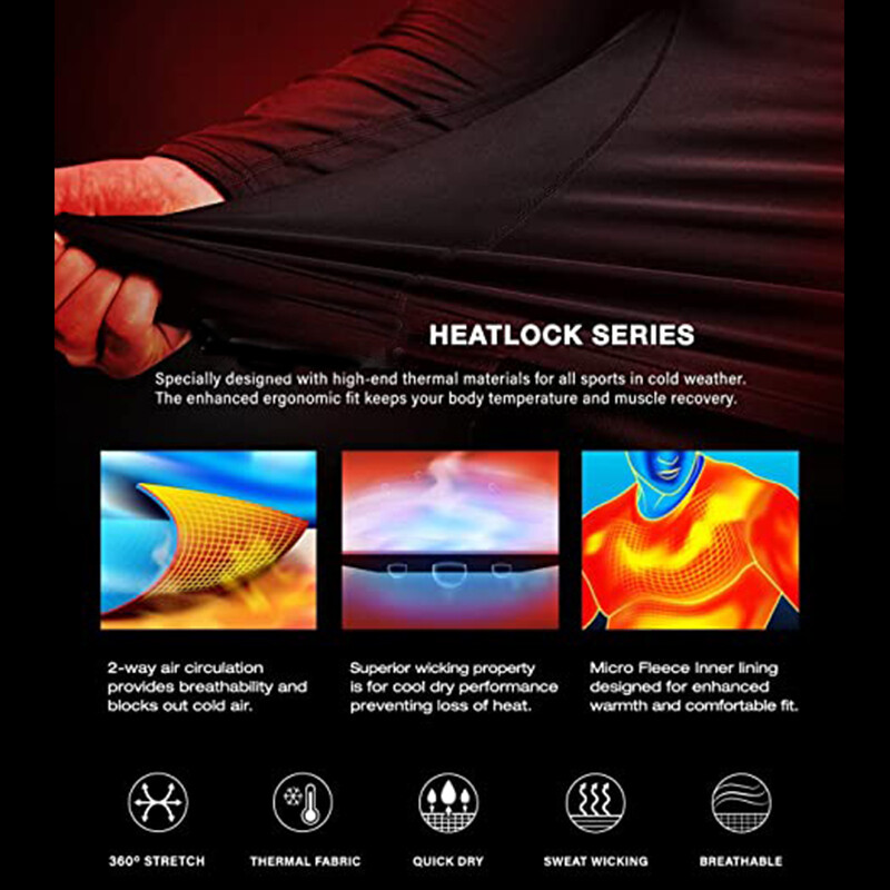 Men’s Thermal Long Sleeve Compression Shirts Turtleneck Winter Base Layer Top US