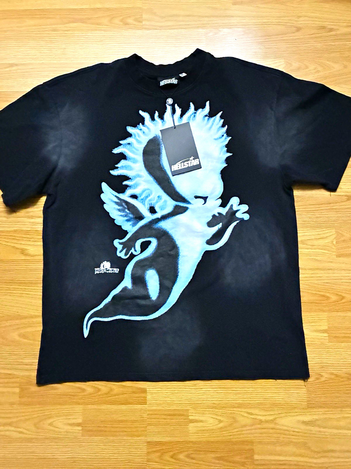 HELLSTAR Holy Shirt Black Angel Graphic Cotton Tee Men’s XL
