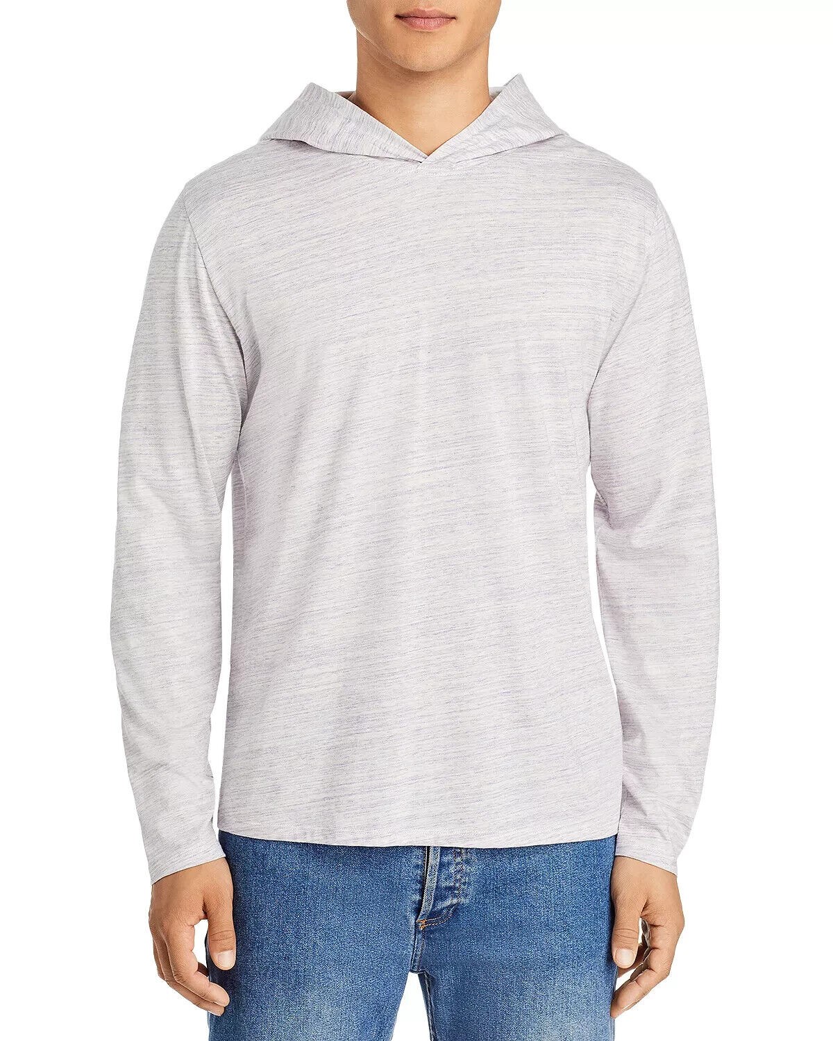 Vince Men’s Space Dye Cotton Hoodie in Pale Purple-Medium