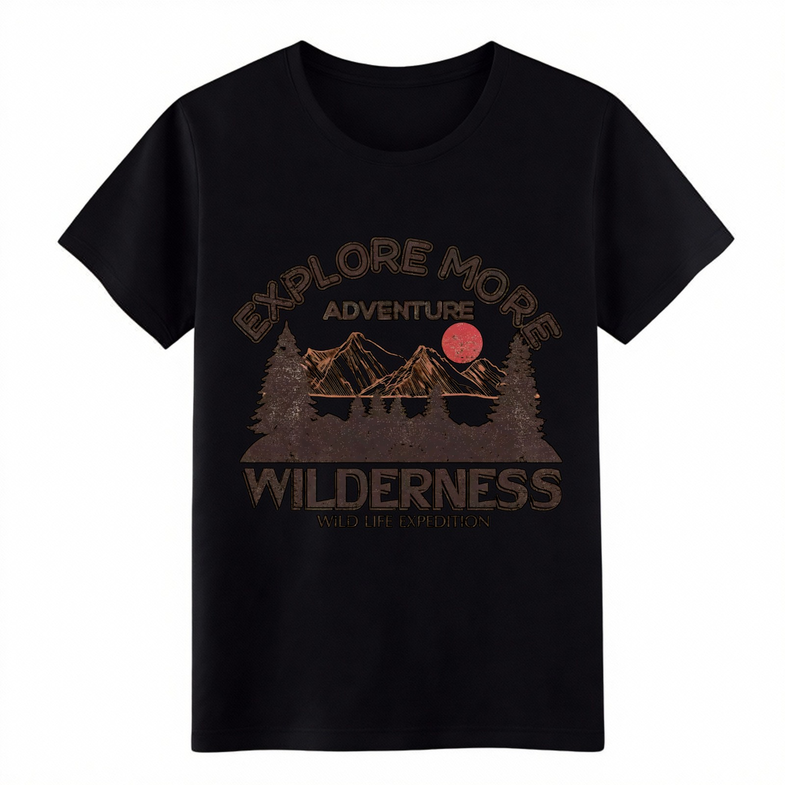 Explore More Adventure Wilderness Mountain Sunset Pine Tree Vintage Unisex TEE