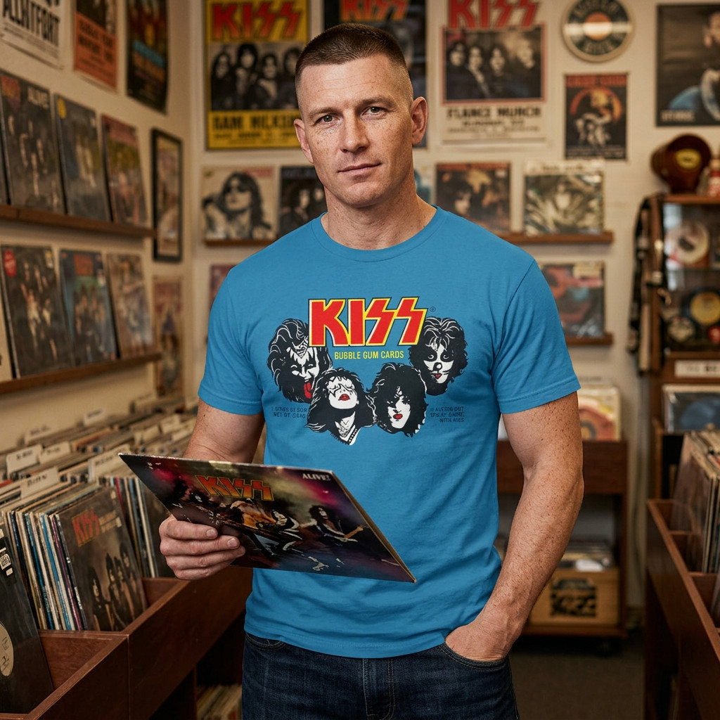 KISS 1977 Donruss Trading Cards Series 1 Wax Wrapper Tshirt