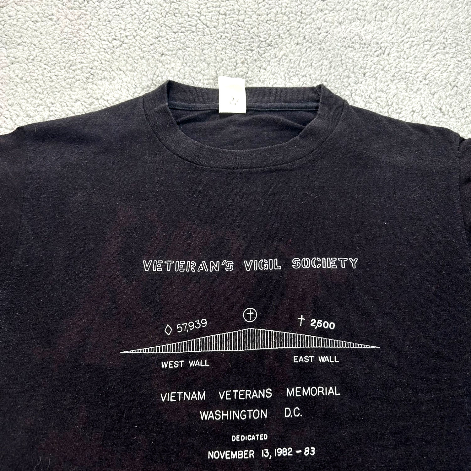 Vintage Vietnam Veterans Memorial T-Shirt Large Single Stitch 1980s