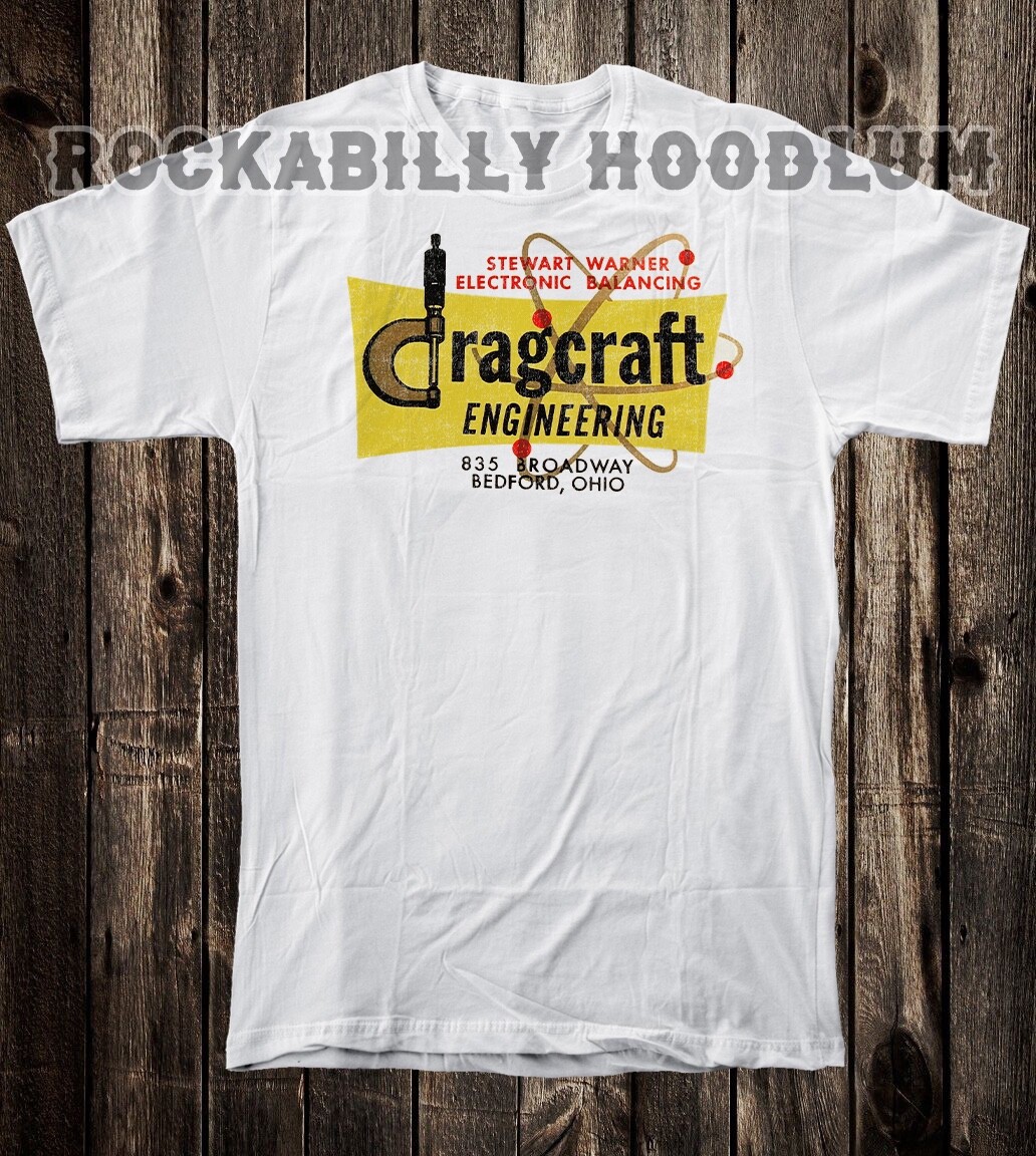 Hot Rod Tee T Shirt Drag Race Racing Speed Shop Dragcraft Engineering Ohio