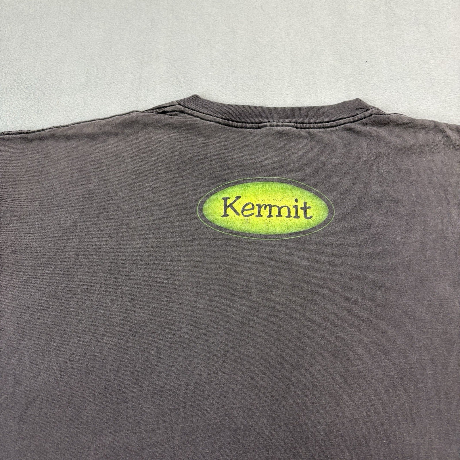 Vintage 90s Kermit The Frog Big Face Shadow T Shirt Size XL Black