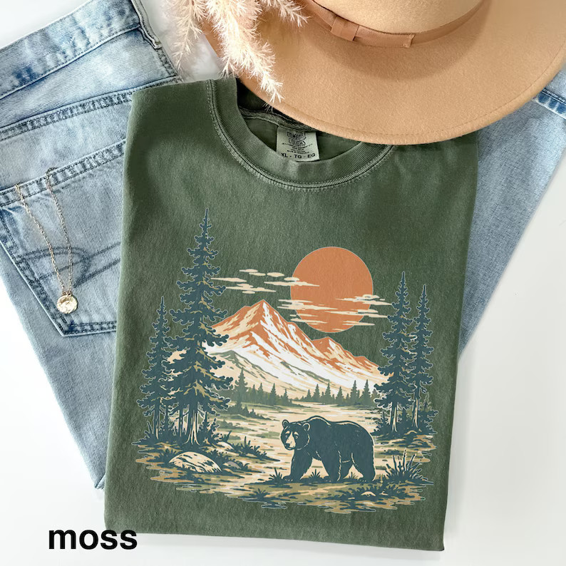 Classic Bear Wilderness Nature Outdoors Animal Comfort Tee