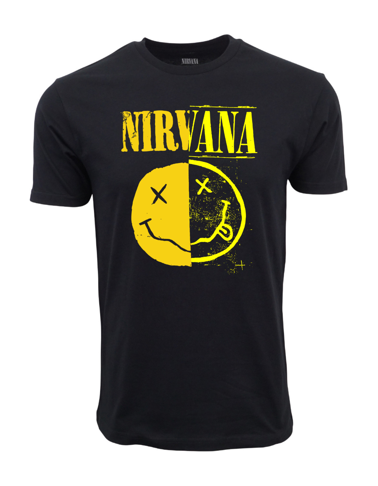 NIRVANA FAUX SMILE SPLIT T SHIRT
