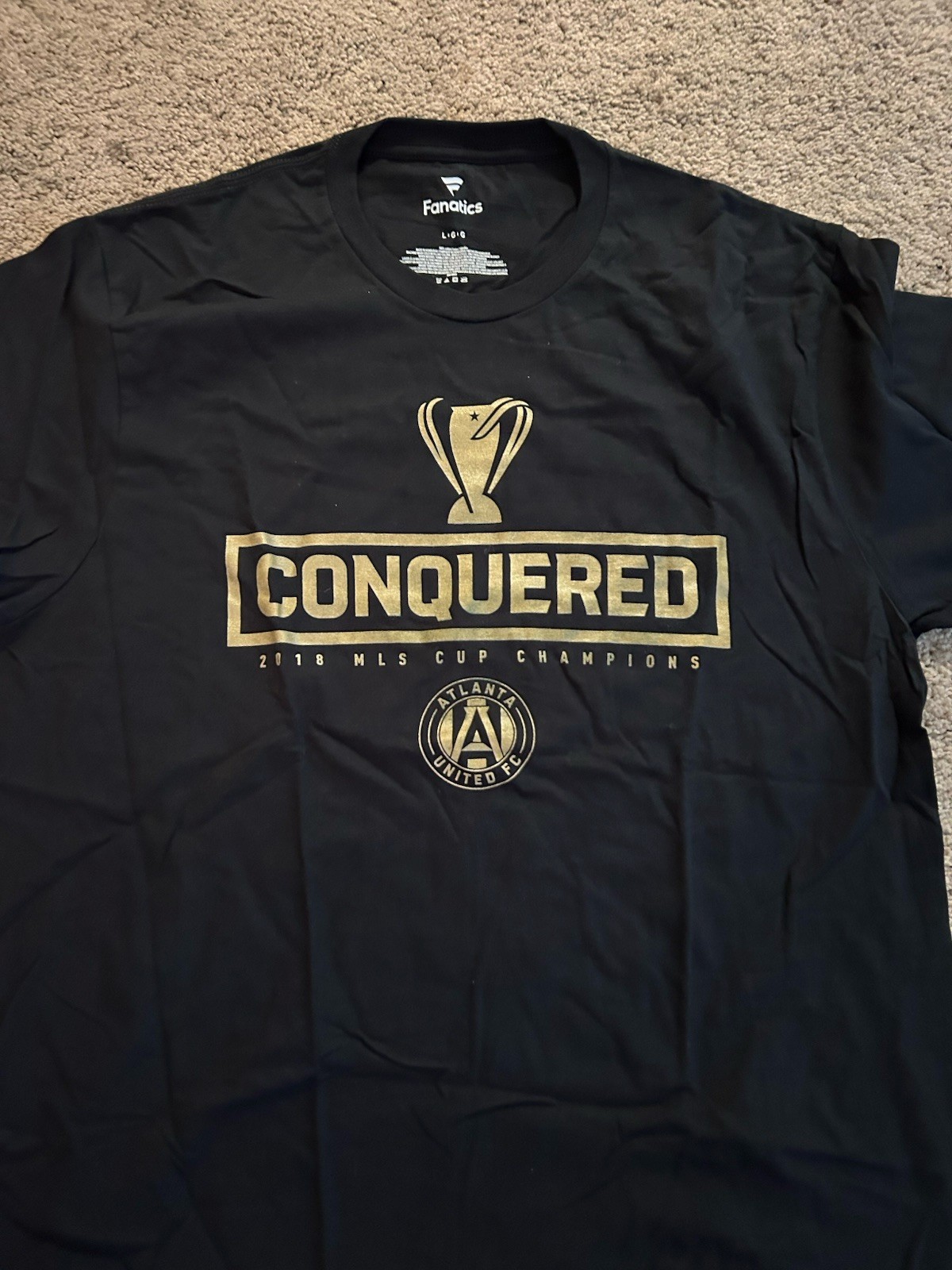 Fanatics Atlanta United FC 2018 MLS Cup Champions Conquered Tee Men’s L Black