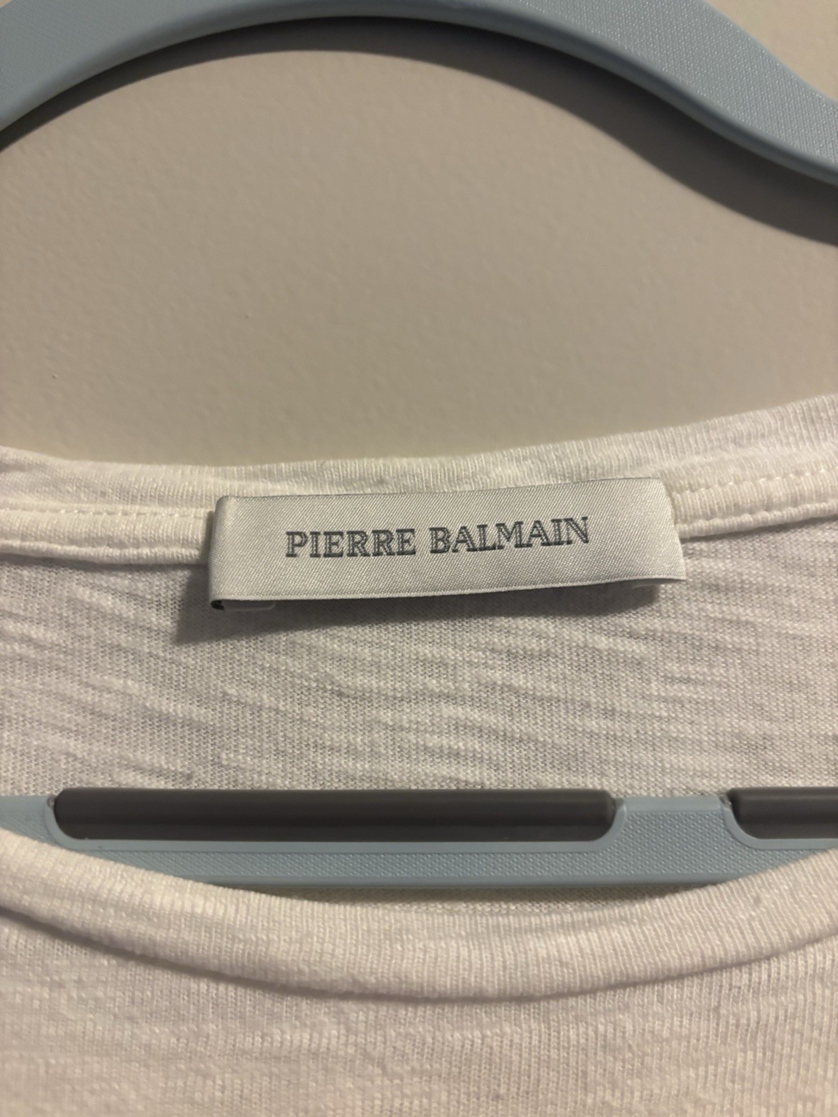 Pierre Balmain Men’s Cotton Off White Logo Short Sleeve T-Shirt Size 52