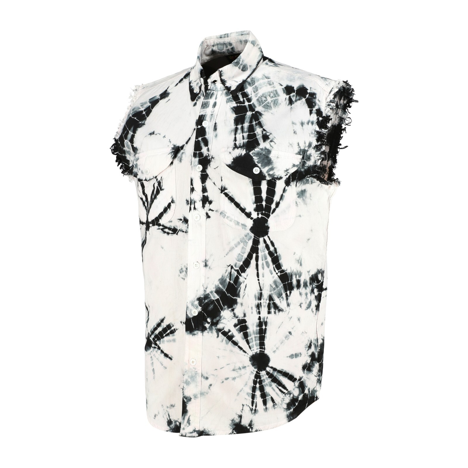BUTTON-DOWN SLEEVELESS DENIM SHIRTS FOR MEN – 100% COTTON