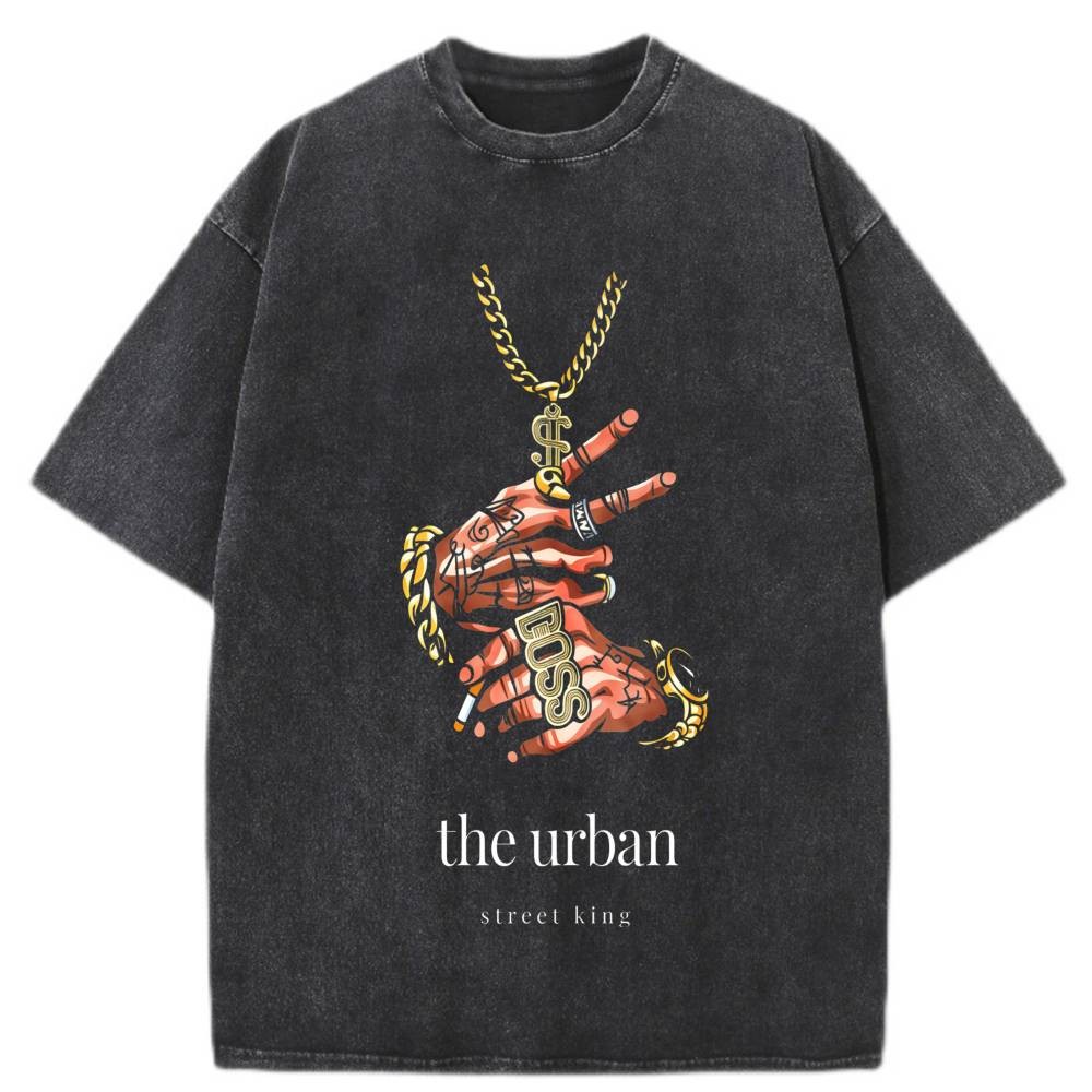 100% Cotton Oversized T-Shirt, Urban Street King Vintage Streetwear Unisex Tee