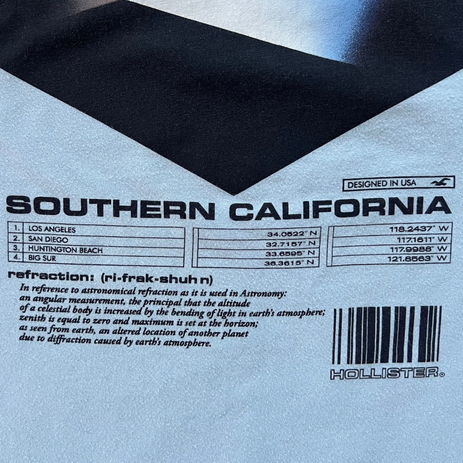 Hollister T-Shirt Adult Medium Short Sleeve Blue Cube Box