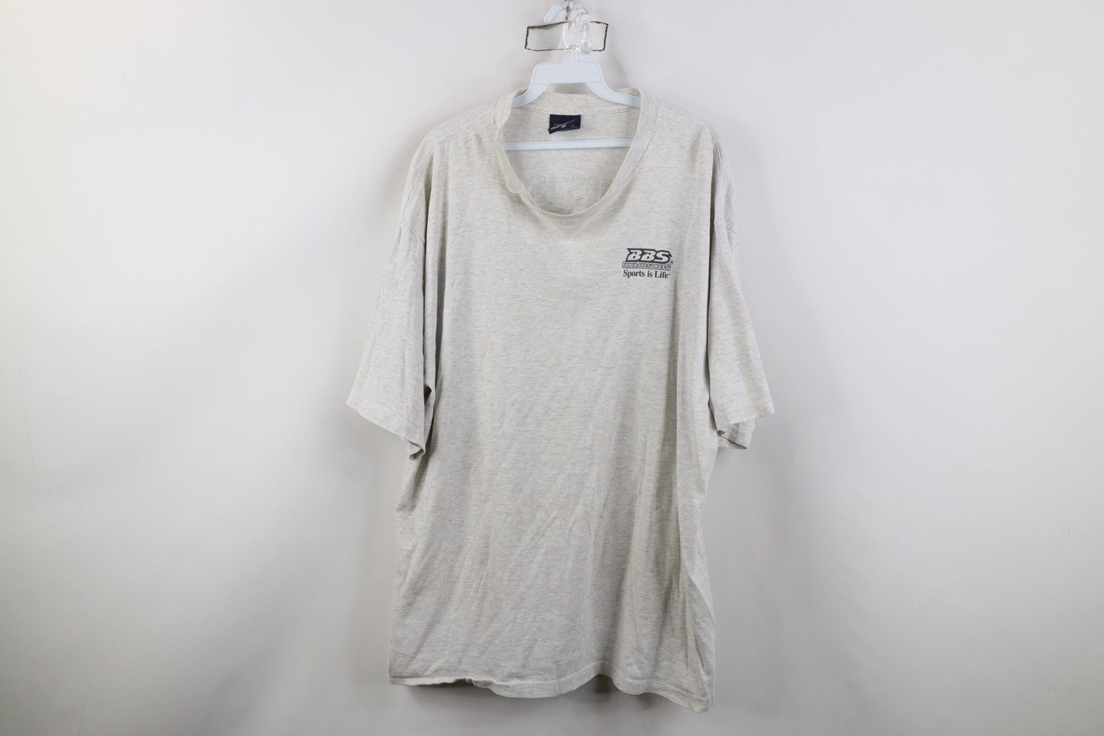 Vtg 90s Streetwear Mens 2XL Distressed Sports Is Life T-Shirt Heather Gray USA