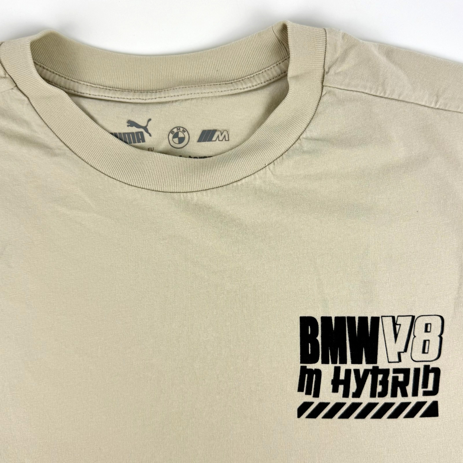 BMW Motorsports T Shirt BMW V8 M Hybrid Double Sided Tagless Puma Adult Size LRG